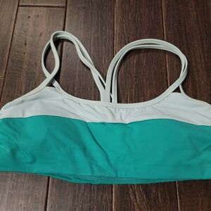 Women's Teal and White Sports Bra